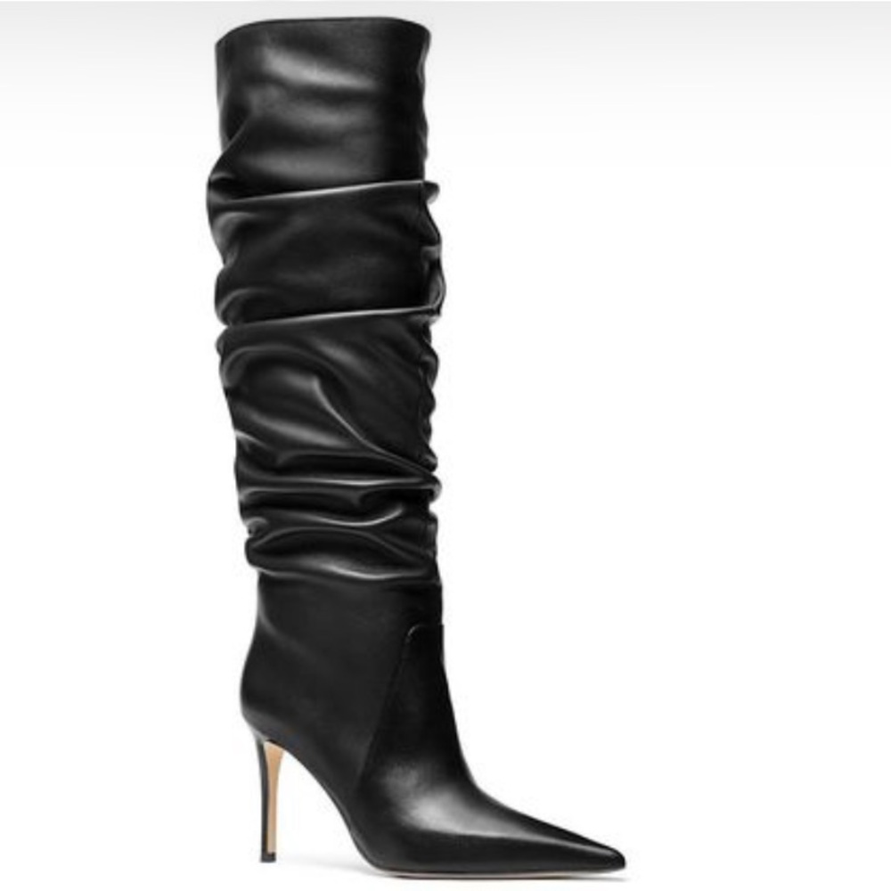 Michael Kors Dawn Black Heeled Pointed Boots Sz 9M & 7M